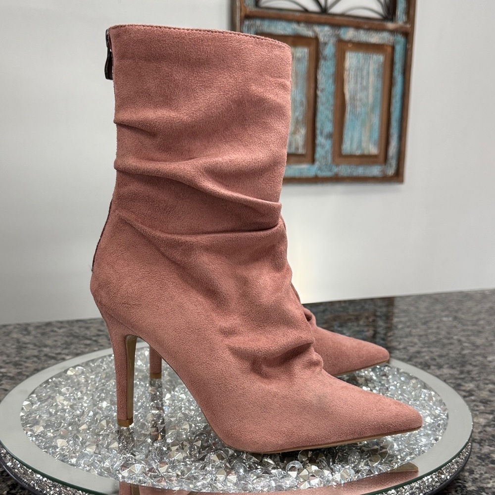 Journee Collection Dusty Rose Heeled Boots